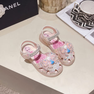 Princess Style Baby Girl Sandals Soft Bottom Head Covering Summer Shoes Childrens Footwear Soft Natural Rubber Outsole