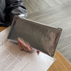 Ladies Long Wallet Super Thin Genuine Leather Large Capacity Handheld Bag Fashionable Design High Quality Cowhide Zipper Closure