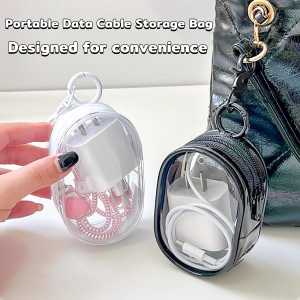 Seeko Waterproof Clear Data Cable Storage Bag Portable Mini Zipper Bag Storage Box