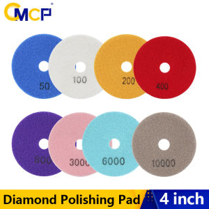 CMCP 1Pc Diamond Polishing Pad 4 Inch 100mm Wet/Dry for Concrete Marble Stone Grinding Sanding Disc Set 50-10000 Grit