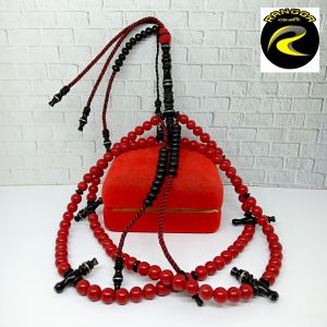 tasbih tijani batu Marjan merah kombinasi yuser black S53