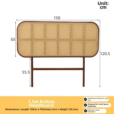 MEIZHULIJIA | Rustic Rattan Freestanding Headboard