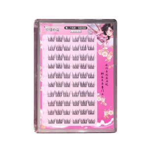 MENGJIESHANGPIN | Natural Looking No Glue White Flower False Eyelashes Easy To Use Thickened Curly Black Stem Synthetic Fiber For Any Skin Type