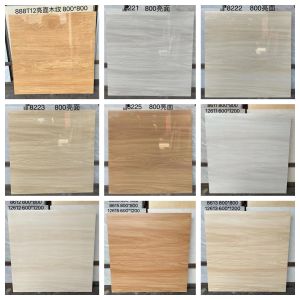 Full Polished Glaze Bright Matte Surface Retro Wood Grain Tile 800*800 Living Room Bedroom Balcony Kitchen Block Mall and Shop