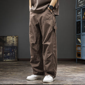 New 2025 American Style Workwear Pants Mens Loose Casual Multi-Pocket Design Straight Leg Long Trousers Fashionable Streetwear