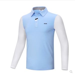 PGM Summer Thin Golf Clothing Men Sun-Proof Ice Silk Long Sleeve T-Shirt Stretch Sports Quick Drying Fabric