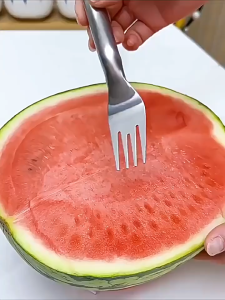 GarpuSemangkaDuaKepala | 不锈钢双头西瓜叉水果叉 | DualHeadWatermelonFork