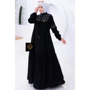 Gamis Bordir Matt Rayon Twill Premium Wanita Kekinian