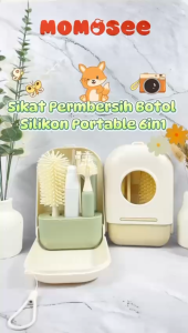 Momosee Sikat Botol Dot Bayi Silikon 6in1 Multifungsi Pembersih Botol Susu Bayi Traveling XH13
