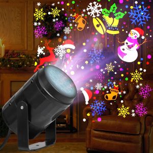 Christmas Projector Light 16Pattern Projection Fairy Lamp Outdoor/Indoor Holiday Projection Night Lamp for Home Xmas Party Decor