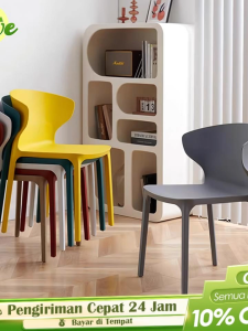 Trove 4pcs Kursi Makan Kursi Cafe Plastik Sederhana Kursi Belajar Kursi Dapur