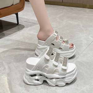Slippers Women New Style 2024 Sponge Bottom Rhinestone Sandals Fashion Wedge Slippers for Women