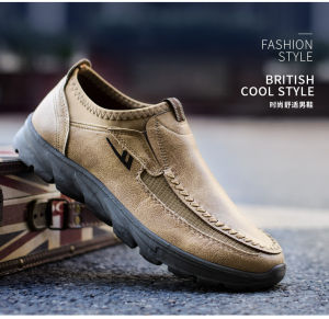 Giày Thể Thao Nam Nhẹ Chống Trượt Giày Bốt Da Thường Ngày Cho Bố Mùa Thu Giày Thể Thao Đế Bằng Đế Cao Su Đế Ngoài Bằng Cao Su