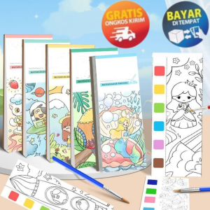 KENZY - KP164 1 SET PAKET LUKIS PAKET MELUKIS ANAK BUKU MEWARNAI CATATAN CAT AIR ANAK-ANAK BUKU LUKISAN AIR WARNA TERANG