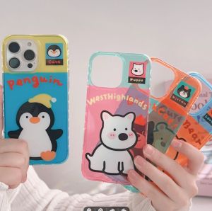 jelly cat Cute Bashful Penguin Phone Case for IPhone 16 11 15 14 13 12 Pro Max 7Plus 8 Plus XR XS X Clear Shockproof Cover