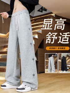 Quần Dài Nam Phong Cách Hip Hop Mỹ Quần Dài Thể Thao Ống Rộng Ống Đứng Mùa Thu Quần Dài Thường Ngày Cotton Polyester