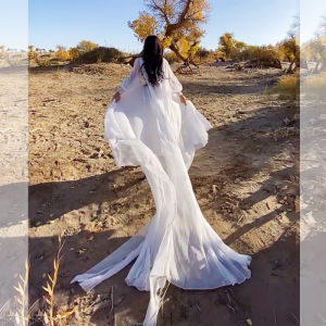 White Bohemian Long Dress Womens Skirt Desert Prairie Travel Photography Beach Holiday Floor Length Ethnicity Dress