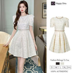 Happy Diva Womens Dresses Puff Sleeve Dresses Casual Dresses Mini Dresses A-line Dresses (Apricot/Black) 40400