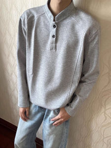 เสื้อยืดคอกลมแขนยาวผู้ชาย ทรงหลวม ทรงปกติ ทรงลำลอง ฤดูใบไม้ร่วง ทรงปกติ คอกลม ทรงปกติ เสื้อชั้นใน