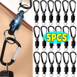 Dizoey 1/5PCS Outdoor Camping Strong Magnetic Hooks Heavy Duty Carabiners Magnet Buckles Hanger Camping Tent Light Hooks Accessories