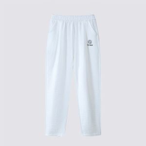 Summer Ice Silk Loose High Waist Nine Points Pants Womens Casual Harlan Trousers Mom Pants plus Size Elastic Waist