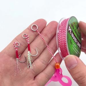 10M/Roll 70LB ~ 200LB High Strength 8 Strands PE Braided Assist Line Saltwater Fishing Jigging Hook DIY Trolling Lure Tied Line