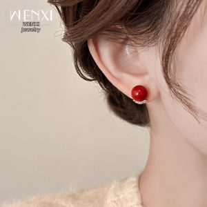 WENXI | Luxury Unique Design Winter Red Ear Jewelry