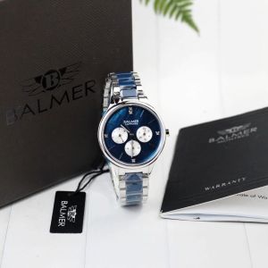 Jam tangan Wanita Balmer 8157L tali rantai stainless stell sport analog chronograp original