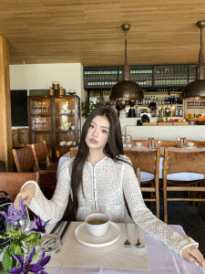 Aviva on Earth French Vintage Heavy Work Sequin Short Coat Early Autumn Thin Hollow out Cardigan Top for Women Straight Body Fit