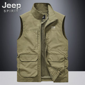 Áo Vest Đa Chức Năng JEEP SPIRIT Dành Cho Nam Mùa Xuân Thu Thường Ngày Ngoài Trời Nhiều Túi Thời Trang Thành Phố Rộng Rãi