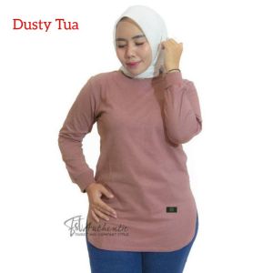 Kaos Wanita Oval / Kaos Wanita Lengan Panjang Size M L XL XXL / Kaos Wanita Jumbo / Zolaqu Style