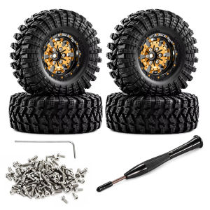 1.3 Inch Beadlock Wheel Tire Set Fit 1/18 1/24 Axial SCX24 AX24 FMS FCX18 FCX24 Ascent-18 Mini RC Crawler Upgrade Accessories