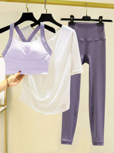 Summer Yoga Fitness Outfit Womens Short Sleeve High Waist Professional Butt Lifting Sportswear Nylon Fabric Breathable