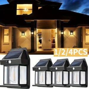 1/2/4PCS Outdoor Solar Light with Motion Sensor Solar Wall Lamp 3 Mode Waterproof Smart Solar Street Light for Yard Garden Porch