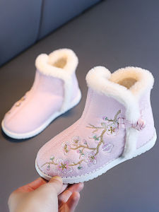 Haporri | Winter Fleece-Lined Embroidered Traditional Chinese Style Kids Boots