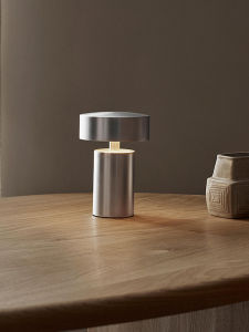 Nordic Mid-century Modern Mushroom Bedside Wireless Portable Atmosphere Lamp Wireless Charging Aluminum Body Acrylic Lampshade