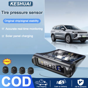 Car Tire Monitoring Pressure System TPMS Car Tyre Pressure Alarm Solar Power Charge Digital LCD Display Auto Security Alarm Systems + 4 External Sensors