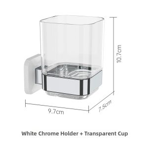 Wall Mounted No Drilling Toothbrush Tumbler Holder