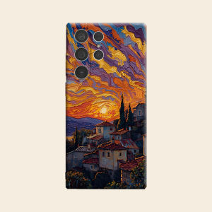 Impasto Sunset Town Luxury Fashion Full Lens Protective Case for Samsung Galaxy S26 S25 S24 A56 A36 Plus Ultra