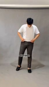 AFAREEN - Chino Panjang Slimfit Melar Celana Panjang Chino Pria Slim Fit Chinos Long Pants Stretch