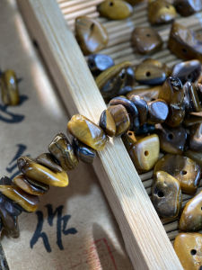 ไทเกอร์อายธรรมชาติดิบ สีหิน ลูกปัด 58 มมเจาะ DIY ทำด้วยมือสร้อยข้อมือสร้อยคอเครื่องประดับอุปกรณ์เสริมวัสดุ S117 คริสตัลกึ่งมีค่า