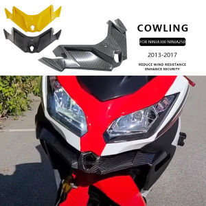For KAWASAKI NINJA Front Beak Fairing Aerodynamic Winglet Lower Cover Protection NINJA300/250 Fairing Front Wing Carbon Fiber Pa