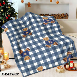Beast Kingdom | Plaid Teddy Charm Winter Summer Flannel Blanket Throw Fleece Soft Fuzzy Plush Cozy Fleece Blankets for Sofa Ideal Gifts