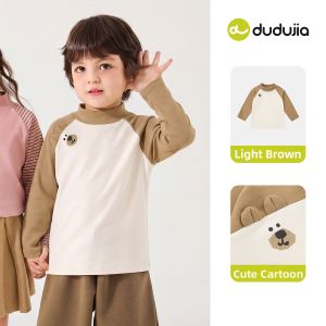 DUDUJIA | Autumn Childrens Long Sleeve T-Shirt Half-high Neck Underwear