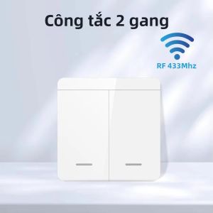 Công Tắc Đèn Tường Không Dây Thông Minh Tuya Smart WiFi RF 433MHz 1/2/3 Gang Tương Thích Với Điều Khiển Bằng Giọng Nói Alexa Google Home Qua Ứng Dụng Smart Life