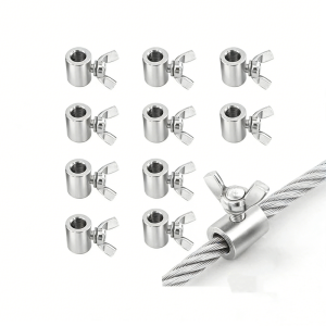 Stainless Steel Handscrew Clamp Steel Cable Head Protector Sleeve Handscrew Locking Clamp Fasteners Buckle Pin Full Size 2-20mm
