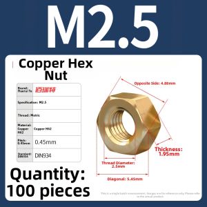 BAIRUITE | Full Copper Hexagonal Nuts Set