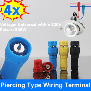 4Pcs Fastlock Piercing Quick Connector For Outdoor Lighting Fixtures With Piercing Type Waterproof Crimp Wiring Terminal