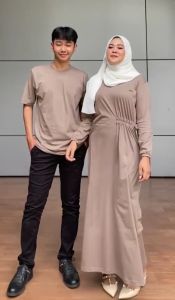 Baju Kaos Pasangan Couple Tunik GM Serut Pinggir Wanita Lengan Panjang Cotton Combed 24s