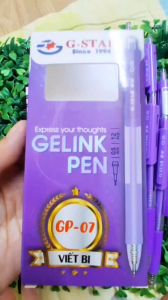 Hộp 12 cây bút gel bấm mực tím Gstar GP07 ngòi 0.5mm ( bút viết êmmực khô nhanhmàu mực đẹp )
